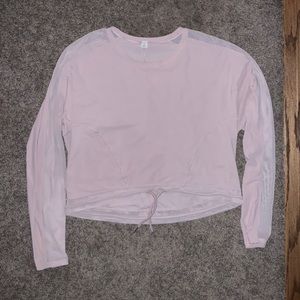 Drawstring Mesh Long Sleeve